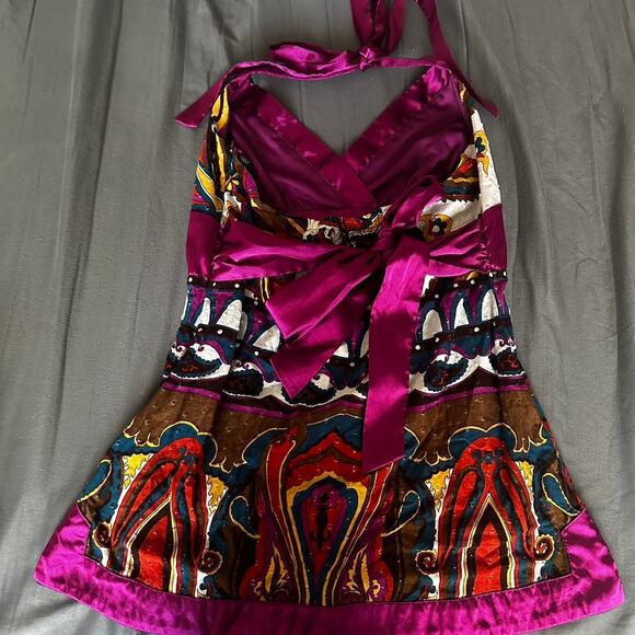 Xoxo y2k halter paisley mixed print top - Picture 2 of 2